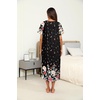 Ekouaer Women’s House Dress with Pockets Long Nightgowns for Women House Dress Pleated Front Moo Moos for Women(Black Flower)