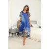 Ekouaer Women’s House Dress with Pockets Long Nightgowns for Women House Dress Pleated Front Moo Moos for Women(Blue Mandala)