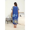 Ekouaer Women’s House Dress with Pockets Long Nightgowns for Women House Dress Pleated Front Moo Moos for Women(Blue Mandala)