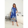 Ekouaer Women’s House Dress with Pockets Long Nightgowns for Women House Dress Pleated Front Moo Moos for Women(Blue Mandala)