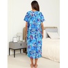 Ekouaer Women’s House Dress with Pockets Long Nightgowns for Women House Dress Pleated Front Moo Moos for Women(Blue Tie-dye Flowers)
