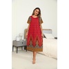Ekouaer Women’s House Dress with Pockets Long Nightgowns for Women House Dress Pleated Front Moo Moos for Women(Floral Red)