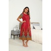 Ekouaer Women’s House Dress with Pockets Long Nightgowns for Women House Dress Pleated Front Moo Moos for Women(Floral Red)