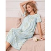 Ekouaer Women’s House Dress with Pockets Long Nightgowns for Women House Dress Pleated Front Moo Moos for Women(Light Green Daisy)