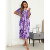 Ekouaer Women’s House Dress with Pockets Long Nightgowns for Women House Dress Pleated Front Moo Moos for Women(Purple Tie-dye Flowers)