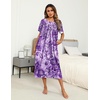Ekouaer Women’s House Dress with Pockets Long Nightgowns for Women House Dress Pleated Front Moo Moos for Women(Purple Tie-dye Flowers)