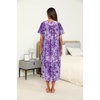 Ekouaer Women’s House Dress with Pockets Long Nightgowns for Women House Dress Pleated Front Moo Moos for Women(Purple Tie-dye Flowers)