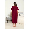 Ekouaer Women’s House Dress with Pockets Long Nightgowns for Women House Dress Pleated Front Moo Moos for Women(Wine Red)