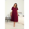 Ekouaer Women’s House Dress with Pockets Long Nightgowns for Women House Dress Pleated Front Moo Moos for Women(Wine Red)
