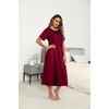 Ekouaer Women’s House Dress with Pockets Long Nightgowns for Women House Dress Pleated Front Moo Moos for Women(Wine Red)