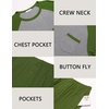Ekouaer Mens Pajamas Set Bamboo Viscose Short Sleeve Pjs Sets | Soft Moisture Wicking Lightweight, Summer Button Fly Sleepwear with Pockets for lounging at home Running Reading(Army Green Grey)
