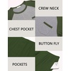 Ekouaer Mens Pajamas Set Bamboo Viscose Short Sleeve Pjs Sets | Soft Moisture Wicking Lightweight, Summer Button Fly Sleepwear with Pockets for lounging at home Running Reading(Green Grey)