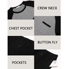 Ekouaer Mens Pajamas Set Bamboo Viscose Short Sleeve Pjs Sets | Soft Moisture Wicking Lightweight, Summer Button Fly Sleepwear with Pockets for lounging at home Running Reading(Black Grey)