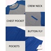 Ekouaer Mens Pajamas Set Bamboo Viscose Short Sleeve Pjs Sets | Soft Moisture Wicking Lightweight, Summer Button Fly Sleepwear with Pockets for lounging at home Running Reading(Blue Grey)