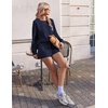 Ekouaer Women’s Lounge Sets Pajamas 2026 Fall Long Sleeve Top&Shorts XS-XXL | Matching 2 Piece Sets,Fall outfits,Loungewear for Travel,Vacation,Airport,Home,Daily Wear,Shorts with Pockets(Navy Blue)
