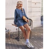 Ekouaer Women’s Lounge Sets Pajamas 2026 Fall Long Sleeve Top&Shorts XS-XXL | Matching 2 Piece Sets,Fall outfits,Loungewear for Travel,Vacation,Airport,Home,Daily Wear,Shorts with Pockets(Blue)