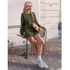 Ekouaer Women’s Lounge Sets Pajamas 2026 Fall Long Sleeve Top&Shorts XS-XXL | Matching 2 Piece Sets,Fall outfits,Loungewear for Travel,Vacation,Airport,Home,Daily Wear,Shorts with Pockets(Army Green)