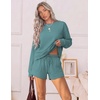 Ekouaer Women’s Lounge Sets Pajamas 2026 Fall Long Sleeve Top&Shorts XS-XXL | Matching 2 Piece Sets,Fall outfits,Loungewear for Travel,Vacation,Airport,Home,Daily Wear,Shorts with Pockets(Sage Greeen)