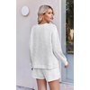 Ekouaer Women’s Lounge Sets Pajamas 2026 Fall Long Sleeve Top&Shorts XS-XXL | Matching 2 Piece Sets,Fall outfits,Loungewear for Travel,Vacation,Airport,Home,Daily Wear,Shorts with Pockets(Light Grey)