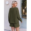 Ekouaer Women’s Lounge Sets Pajamas 2026 Fall Long Sleeve Top&Shorts XS-XXL | Matching 2 Piece Sets,Fall outfits,Loungewear for Travel,Vacation,Airport,Home,Daily Wear,Shorts with Pockets(Army Green)