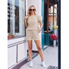 Ekouaer Rompers for Women Ribbed Knit Short Jumpsuit 2026 Summer Casual Vacation Outfits(Light Khaki)
