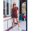 Ekouaer Rompers for Women Ribbed Knit Short Jumpsuit 2026 Summer Casual Vacation Outfits(Wine Red)