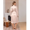 Ekouaer Silk Robes for Women Long Satin Kimono Bathrobe Sexy Bridal Robe | Shawl Collar, Bride Wedding Party Robe, Long Sleeve, V-neck, Full Length, Lightweight Sleepwear(Champagne)