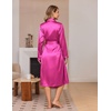 Ekouaer Silk Robes for Women Long Satin Kimono Bathrobe Sexy Bridal Robe | Shawl Collar, Bride Wedding Party Robe, Long Sleeve, V-neck, Full Length, Lightweight Sleepwear(Rose)