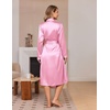 Ekouaer Silk Robes for Women Long Satin Kimono Bathrobe Sexy Bridal Robe | Shawl Collar, Bride Wedding Party Robe, Long Sleeve, V-neck, Full Length, Lightweight Sleepwear(Light Pink)