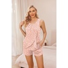 Ekouaer Women Maternity Nursing Pajama Set Breastfeeding Sleepwear Double Layer Sleeveless Top & Shorts Pregnancy PJS(Leopard Pink)