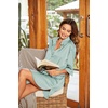 Ekouaer Womens Satin Button Down Nightshirt 3/4 Sleeve Boyfriend Nightgown | Notch Collar Sleepshirt, Satin Slip Pajama Dress, Sexy Outdoor Shirt Dress, Bridal Party Gown, Pajama Party Nightwear S-3Xl(Stripes Ice Green)