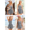Ekouaer Womens Summer Sleeveless Workout Rompers Athletic Jumpsuit Shorts | Double Lined Shorts One Piece, Summer Wear, Slim Fit, Fashion Gym Yoga Clothes(Grey)