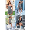 Ekouaer Womens Summer Sleeveless Workout Rompers Athletic Jumpsuit Shorts | Double Lined Shorts One Piece, Summer Wear, Slim Fit, Fashion Gym Yoga Clothes(Grey)