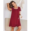 Ekouaer Zip Up Robes for Women Zipper House Coat Short Bathrobes Nightgown | Lightweight, Short Sleeves, Summer, Fashion Zip Front Robes with Pockets 2026(Wine Red)
