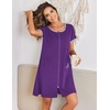 Ekouaer Zip Up Robes for Women Zipper House Coat Short Bathrobes Nightgown | Lightweight, Short Sleeves, Summer, Fashion Zip Front Robes with Pockets 2026(Dark Purple)
