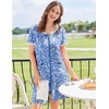Ekouaer Zip Up Robes for Women Zipper House Coat Short Bathrobes Nightgown | Lightweight, Short Sleeves, Summer, Fashion Zip Front Robes with Pockets 2026(Flower Blue)