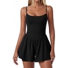 Ekouaer Womens Summer Sleeveless Workout Rompers Athletic Jumpsuit Shorts | Double Lined Shorts One Piece, Summer Wear, Slim Fit, Fashion Gym Yoga Clothes(Black)