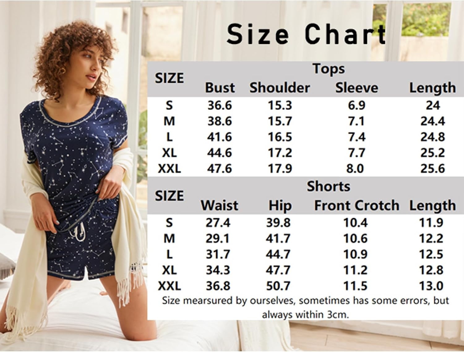 image:imageEkouaer Womens Pajamas Sets Short Sleeve Pjs Two Piece Sleepwear Casual Lounge Sets With PocketsBlue Green