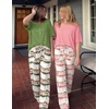 Ekouaer 2 Pack Womens Pajamas Sets Short Sleeve Long Pants Pjs Lounge Set | Comfy Soft Crew Neck Sleepwear with Pockets,Casual Printed Matching Sets for Daily Wear,Gifts,Mom,Friend,Maternity(Ombre Green/Ombre Pink)