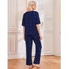 Ekouaer 2 Pack Womens Pajamas Sets Short Sleeve Long Pants Pjs Lounge Set | Comfy Soft Crew Neck Sleepwear with Pockets,Casual Printed Matching Sets for Daily Wear,Gifts,Mom,Friend,Maternity(Navy Dots/Light Pink Striped)
