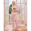 Ekouaer 2 Pack Womens Pajamas Sets Short Sleeve Long Pants Pjs Lounge Set | Comfy Soft Crew Neck Sleepwear with Pockets,Casual Printed Matching Sets for Daily Wear,Gifts,Mom,Friend,Maternity(Pink Dots/Black Striped)