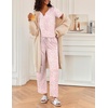 Ekouaer 2 Piece Womens Pajamas Set Short Sleeve Pjs Print Pants Lounge Set | Cute Ladies Pajamas for Women Set,Wide Leg Pants Summer Pjs with Pockets,Loose Fit Vacation Matching Sets Gifts for Women(A Rose Pink Leopard)