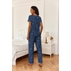 Ekouaer 2 Piece Womens Pajamas Set Short Sleeve Pjs Print Pants Lounge Set | Cute Ladies Pajamas for Women Set,Wide Leg Pants Summer Pjs with Pockets,Loose Fit Vacation Matching Sets Gifts for Women(Blue Stars)