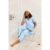 Ekouaer 2 Piece Womens Pajamas Set Short Sleeve Pjs Print Pants Lounge Set | Cute Ladies Pajamas for Women Set,Wide Leg Pants Summer Pjs with Pockets,Loose Fit Vacation Matching Sets Gifts for Women(Blue Moon)