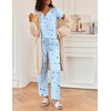 Ekouaer 2 Piece Womens Pajamas Set Short Sleeve Pjs Print Pants Lounge Set | Cute Ladies Pajamas for Women Set,Wide Leg Pants Summer Pjs with Pockets,Loose Fit Vacation Matching Sets Gifts for Women(Blue Moon)