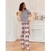 Ekouaer 2 Piece Womens Pajamas Set Short Sleeve Pjs Print Pants Lounge Set | Cute Ladies Pajamas for Women Set,Wide Leg Pants Summer Pjs with Pockets,Loose Fit Vacation Matching Sets Gifts for Women(Heart Plaid)