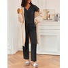 Ekouaer 2 Piece Womens Pajamas Set Short Sleeve Pjs Print Pants Lounge Set | Cute Ladies Pajamas for Women Set,Wide Leg Pants Summer Pjs with Pockets,Loose Fit Vacation Matching Sets Gifts for Women(Black)