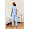 Ekouaer 2 Piece Womens Pajamas Set Short Sleeve Pjs Print Pants Lounge Set | Cute Ladies Pajamas for Women Set,Wide Leg Pants Summer Pjs with Pockets,Loose Fit Vacation Matching Sets Gifts for Women(Blue Moon)