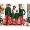 Ekouaer Family Matching Pajamas Christmas Sleepwear Long Sleeve Sleep Pjs | Matching PJs with Classic Scoop Neck, Soft Family Loungewear Set with Plaid Pants, Christmas Holiday for Casual Daily Wear