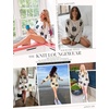 Ekouaer Knit Pajamas Set for Women Lounge Sets Long Sleeve Sweatsuit(Floral White)